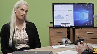Loan4k busty blonde Blanche gives herself to loan agent in office