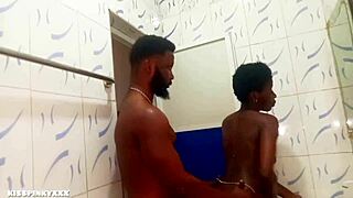 ebony goodness hangs out with her new male friend for the first time