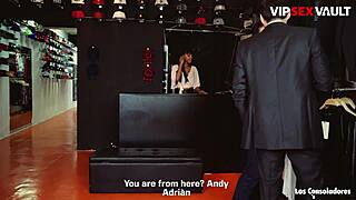 Black slut noe milk gets cum covered by two european cocks in public