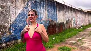 Delicious Street Fucking With Chafed Pussy And Big Tits