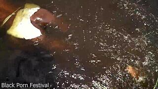 I fucked this skinny African woman in the stream.