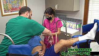 Angel Ramiraz feels humiliated in the cum clinic extraction backstage