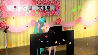 hatsune miku in project diva nude mod shows off her big tits and ass fully nude