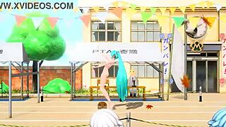 hatsune miku in project diva nude mod shows off her big tits and ass fully nude
