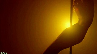 Pole dance strip tease sensual latina brunette cowgirl shaved pov teasing sexy hairless