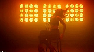 Pole dance strip tease sensual latina brunette cowgirl shaved pov teasing sexy hairless