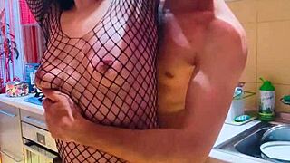 Milf wife gets rough hardcore in the kitchen missionary! 😍🔥