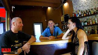 Jordanne interacts with the bar's owner at the party