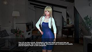 in the overstuffed game, fat blonde chubby character reaches ending 4 cut off.