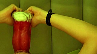 Giant wolf roughly invades male student's mouth with tongue