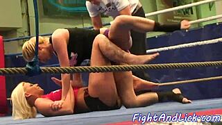 Glam Babes Wrestling and Fighting in Lesbian Oral Fun