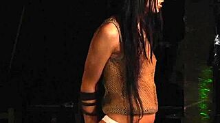 skinny teen slave in bondage gets mouth fucked then swallows