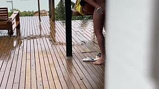 Shameless Young 18+ Wife Gets Fucked On Porch