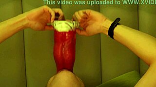 Giant wolf roughly invades male student's mouth with tongue