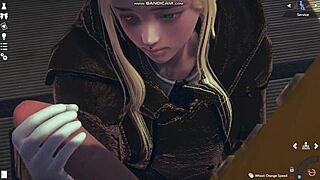 honey select 2 videogame blonde in white lingerie gets whipped and fucked