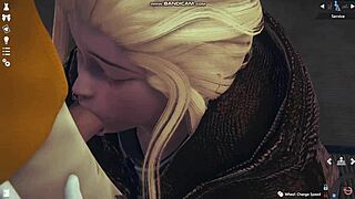 honey select 2 videogame blonde in white lingerie gets whipped and fucked