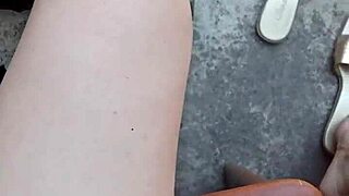 gretala lets her juicy pussy air out in the outdoor courtyard, feeling the breeze on her wet lips