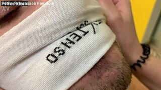 sporty mistress sofi makes slave sniff and lick sweaty socks 😏