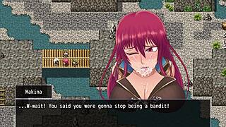 Fallen Makina Tied Up, Using Her Throat and Pussy for Dogeza to Convince Bandit Leader Bardo for Massive Facial