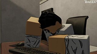 teen babe passionately fucks her friend's cock in the office after hours