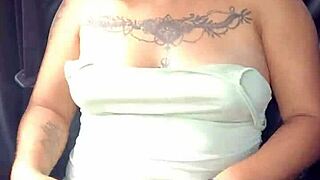 showing my panties and tits in car on highway!