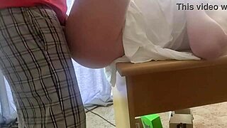 Close Up Office Table Fuck With Cum On Ass