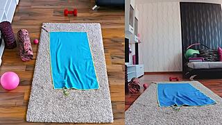 Double the heat, double the fun in this dual cam naked yoga session.