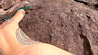 Lost On Legendary Mountain I Find Hot Brunette And Fuck Her Pussy In Sheer Red Lingerie