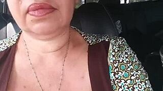I's showin my pussy in the truck, close up on tits and gropin