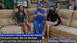 ebony cheerleader gets humiliated during physical by doctor