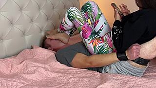 Foot slave captured under asians feet