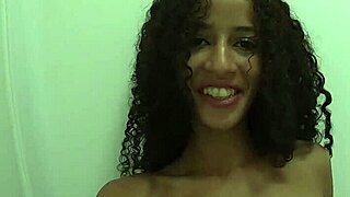 Latina making art in the bathroom