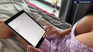 Step sister tries sex actions app with brother for family games