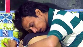 so this amateur indian couple gets wild in the kitchen while she's cooking food, with the wife riding doggystyle and squirting from creampie action