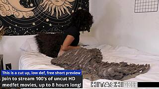 Nicole Luva moans using vibrator backstage