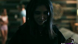 Jane and Natalie share Nathan's monster cock in threesome.