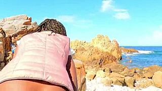 I Lick All The Cum Off Sugardaddy's Cock On Secret Beach!