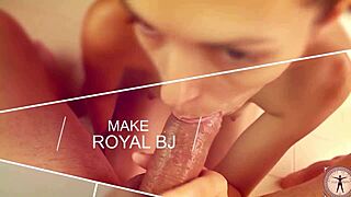 Julia V Earth, wearing fishnets, sucked cock in many positions, licking balls and taking cum on face.