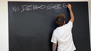 spoiled student fucks and creampies his hot teacher in the classroom