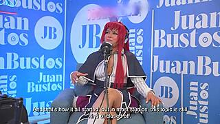 multiple orgasms of evybubbles cosplay riding the sybian on juan bustos podcast