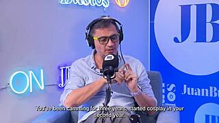 multiple orgasms of evybubbles cosplay riding the sybian on juan bustos podcast