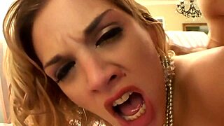 A Threesome With A Slut Blond Milf Mom In Bed