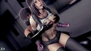 I masturbate as futanari. She gives blowjob to cock.