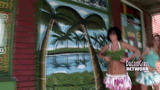 girl gets caught flashing tits on university campus