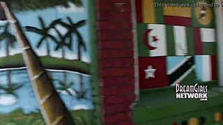 girl gets caught flashing tits on university campus