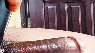 i'm moaning loudly while using my new toy in the dorm with my roommate watching