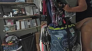 Sexy Stepmom Feels Excited Cleaning In Thong For Stepson