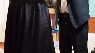 blonde babe next door licks balls and deepthroats cock in close-up couple session at holiday party with passionate cunilingus