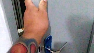 Hidden camera catches crossdressing couple in intense anal sex at the Gramado inn with door wide open!