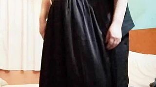 blonde babe next door licks balls and deepthroats cock in close-up couple session at holiday party with passionate cunilingus